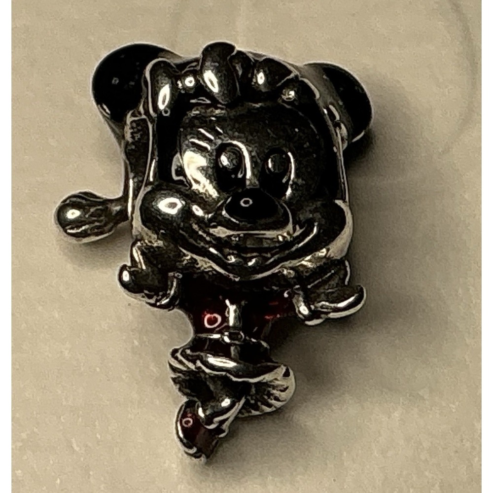 Pandora Disney Minnie Mouse Santa Hat Red Enamel Charm ALE S925